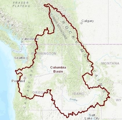 Columbia Plateau Region Map (Best I could find.)